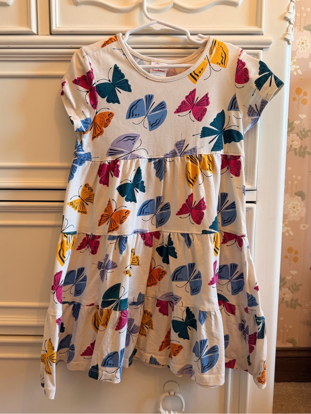 Hanna Andersson Girls Tiered Butterfly Dress